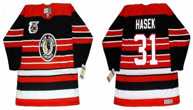 2019 Men Chicago Blackhawks 31 Hasek red CCM NHL jerseys